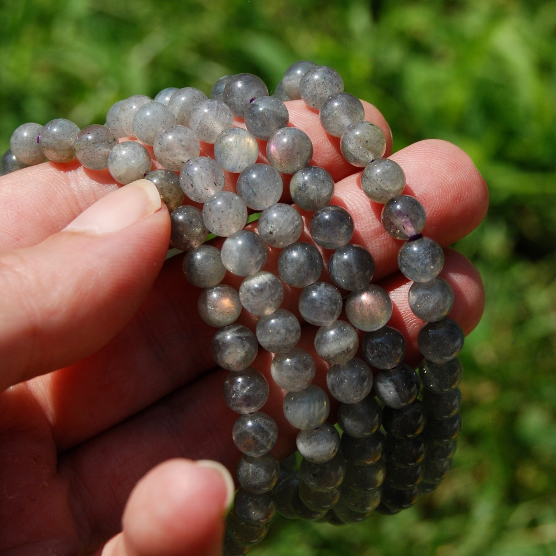 Golden Labradorite Crystal Bracelet, Gemmy Flashy Sunset Labradorite 
