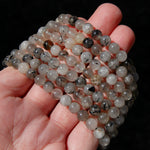 Black Tourmaline Quartz Crystal Beaded Bracelet
