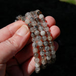 Black Tourmaline Quartz Crystal Beaded Bracelet