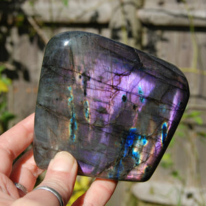 Large 1.5LB Purple Labradorite Crystal Freeform Tower, Crystal of Transformation