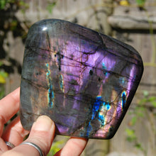 Load image into Gallery viewer, Large 1.5LB Purple Labradorite Crystal Freeform Tower, Crystal of Transformation
