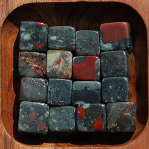 African Bloodstone Crystal Cube Shaped Tumbled Stones