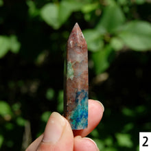 Load image into Gallery viewer, Phoenix Stone Ajoite Malachite Azurite Chrysocolla Quartz Crystal Tower, Messina Mine
