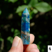 Load image into Gallery viewer, Phoenix Stone Ajoite Malachite Azurite Chrysocolla Quartz Crystal Tower, Messina Mine
