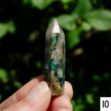 Load image into Gallery viewer, Phoenix Stone Ajoite Malachite Azurite Chrysocolla Quartz Crystal Tower, Messina Mine
