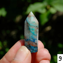 Load image into Gallery viewer, Phoenix Stone Ajoite Malachite Azurite Chrysocolla Quartz Crystal Tower, Messina Mine
