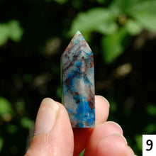 Load image into Gallery viewer, Phoenix Stone Ajoite Malachite Azurite Chrysocolla Quartz Crystal Tower, Messina Mine
