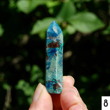 Load image into Gallery viewer, Phoenix Stone Ajoite Malachite Azurite Chrysocolla Quartz Crystal Tower, Messina Mine
