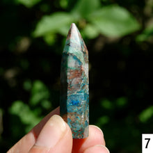 Load image into Gallery viewer, Phoenix Stone Ajoite Malachite Azurite Chrysocolla Quartz Crystal Tower, Messina Mine
