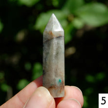 Load image into Gallery viewer, Phoenix Stone Ajoite Malachite Azurite Chrysocolla Quartz Crystal Tower, Messina Mine
