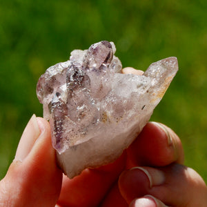 Smoky Amethyst Quartz Crystal Cluster, Specular Hematite Amethyst