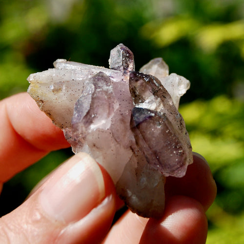 Smoky Amethyst Quartz Crystal Cluster, Specular Hematite Amethyst