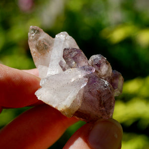 Smoky Amethyst Quartz Crystal Cluster, Specular Hematite Amethyst