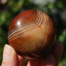 Load image into Gallery viewer, Red Sardonyx Banded Agate Crystal Palm Stone
