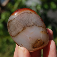 Load image into Gallery viewer, Red Banded Agate Crystal Palm Stone
