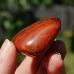 Red Sardonyx Banded Agate Crystal Palm Stone
