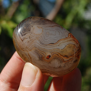 Banded Agate Crystal Palm Stone