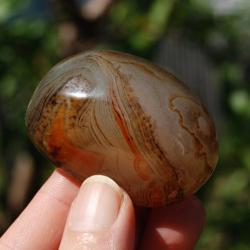 Banded Agate Crystal Palm Stone