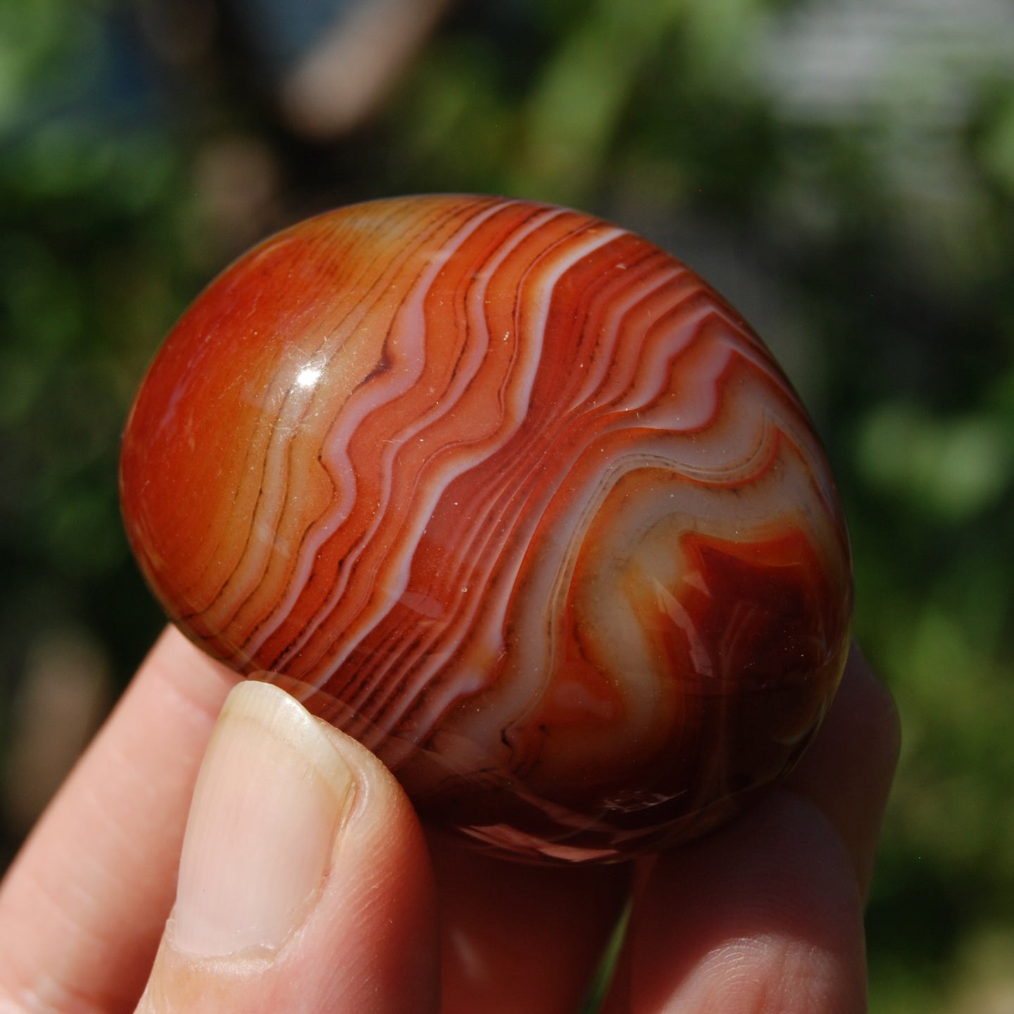 Banded Agate Crystal Palm Stone