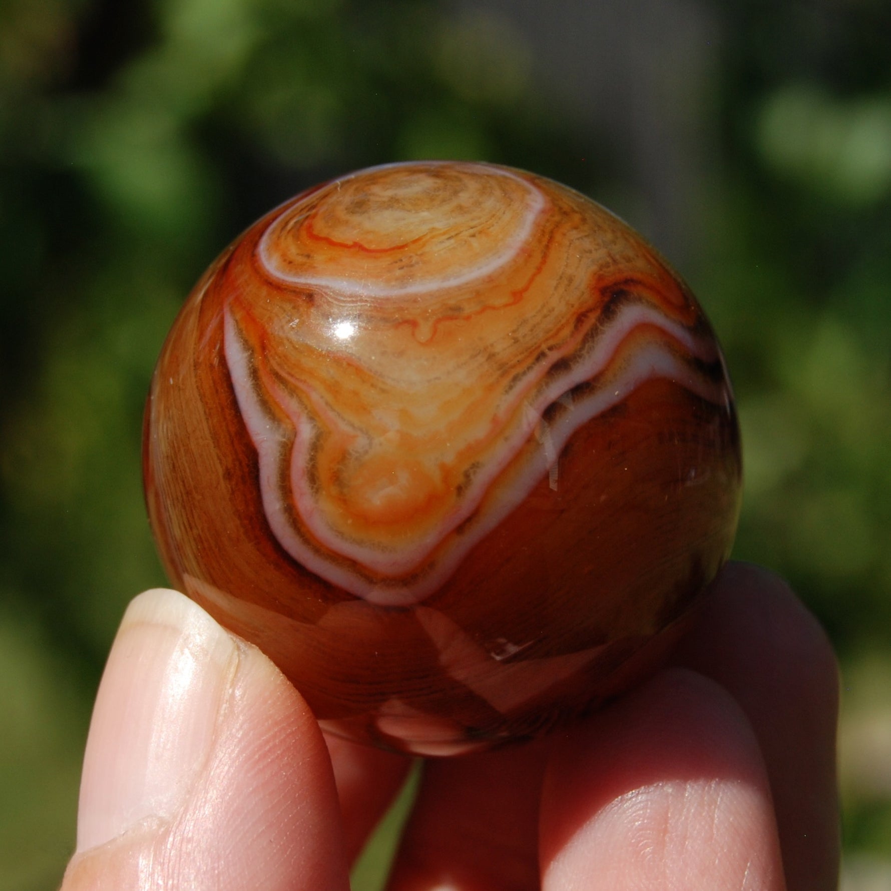 Red Banded Agate Crystal Sphere, Sardonyx