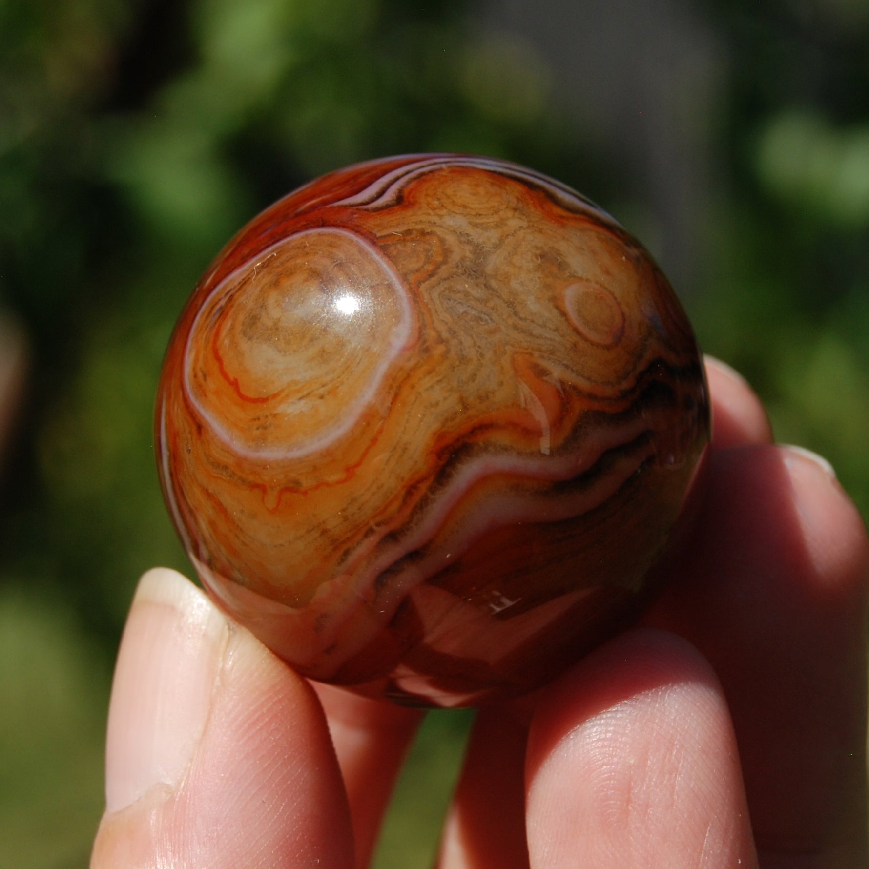 Red Banded Agate Crystal Sphere, Sardonyx
