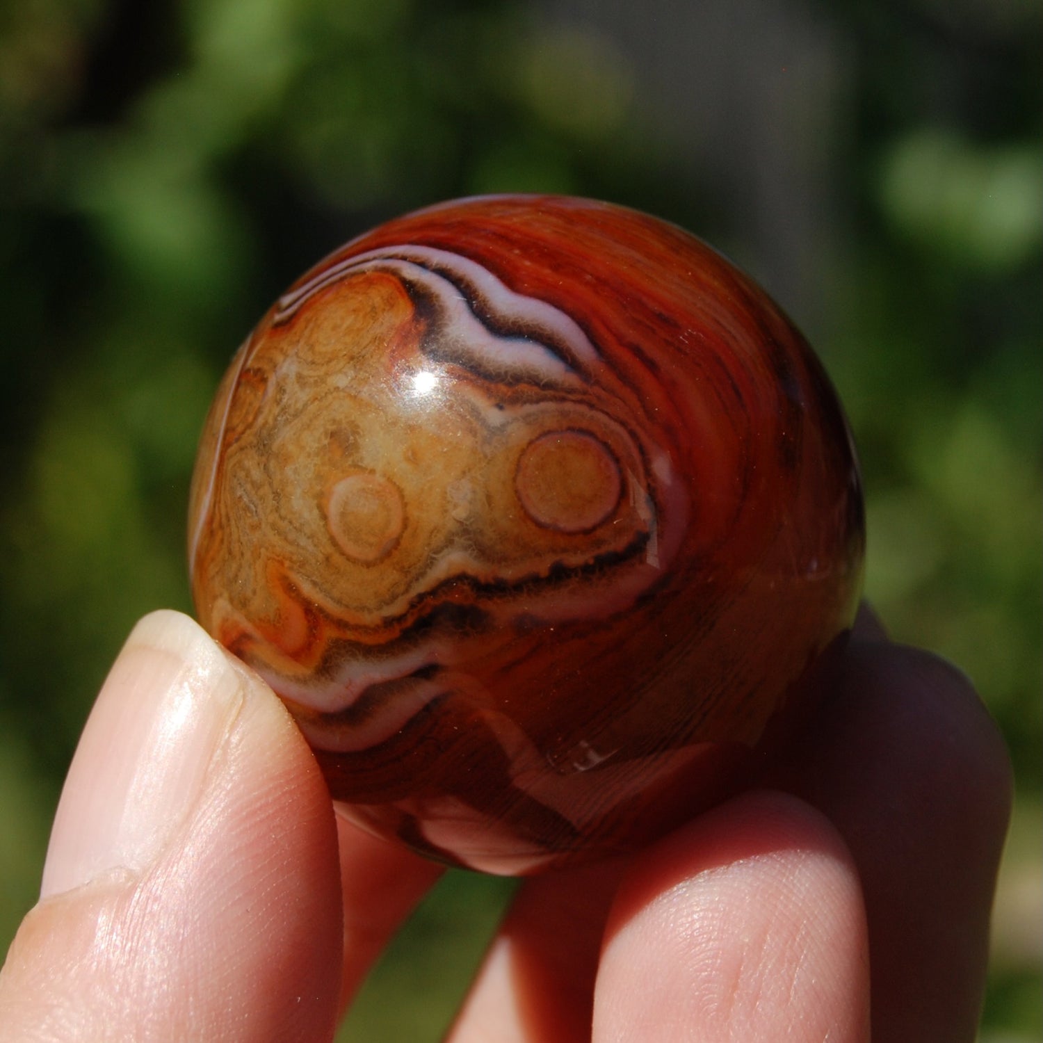 Red Banded Agate Crystal Sphere, Sardonyx