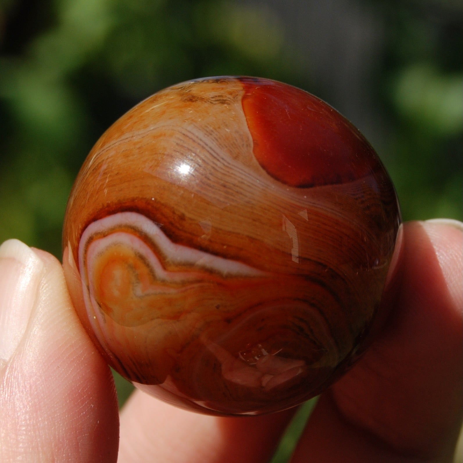 Red Banded Agate Crystal Sphere, Sardonyx
