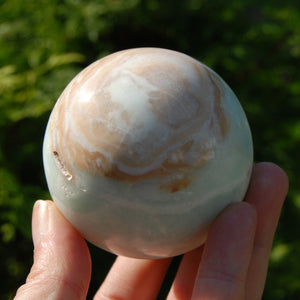 Large AAA Caribbean Blue Calcite Crystal Sphere, Pakistan