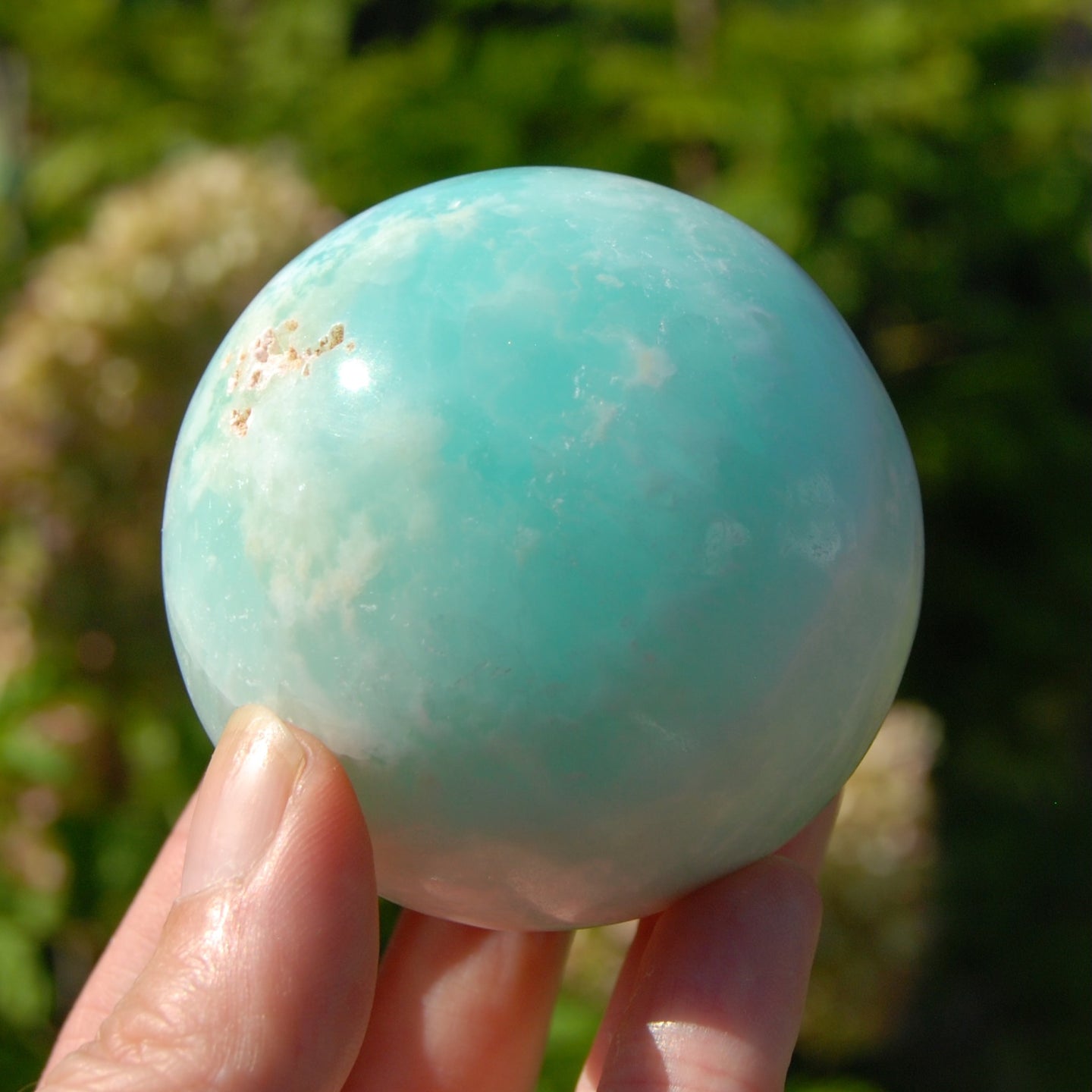 Large AAA Caribbean Blue Calcite Crystal Sphere, Pakistan