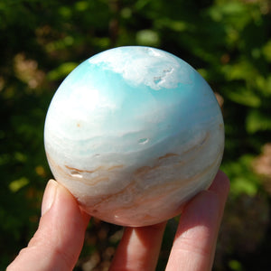 AAA Caribbean Blue Calcite Crystal Sphere, Pakistan