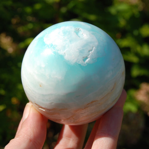 AAA Caribbean Blue Calcite Crystal Sphere, Pakistan