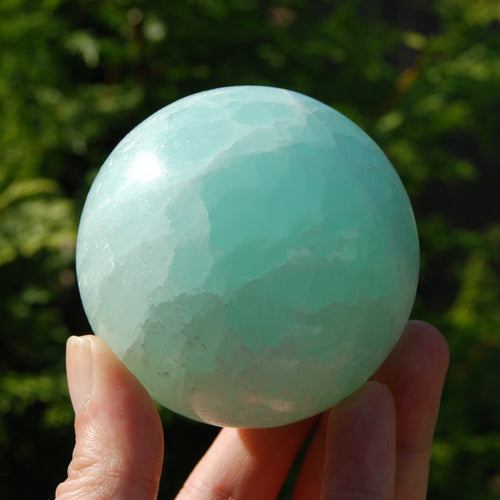 AAA Caribbean Blue Calcite Crystal Sphere, Pakistan