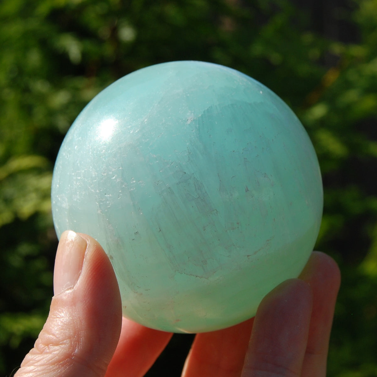 AAA Caribbean Blue Calcite Crystal Sphere, Pakistan