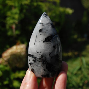 Black Tourmaline Clear Quartz Crystal Flame