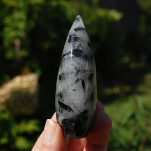 Black Tourmaline Clear Quartz Crystal Flame