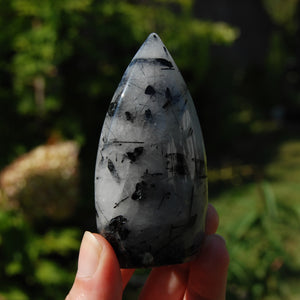 Black Tourmaline Clear Quartz Crystal Flame