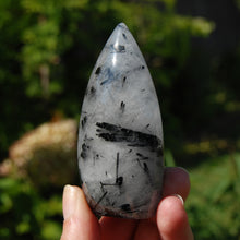 Load image into Gallery viewer, Black Tourmaline Clear Quartz Crystal Flame
