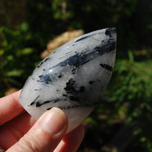 Load image into Gallery viewer, Black Tourmaline Clear Quartz Crystal Flame Tower
