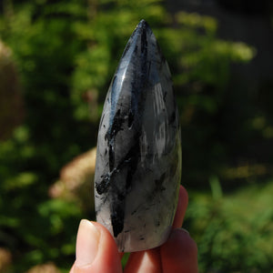 Black Tourmaline Clear Quartz Crystal Flame Tower