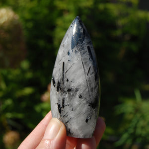 Black Tourmaline Clear Quartz Crystal Flame Tower