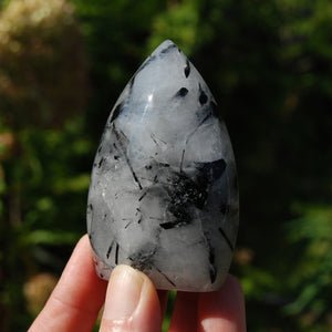 Black Tourmaline Clear Quartz Crystal Flame