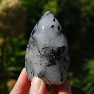 Black Tourmaline Clear Quartz Crystal Flame