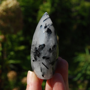 Black Tourmaline Clear Quartz Crystal Flame