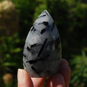 Black Tourmaline Clear Quartz Crystal Flame