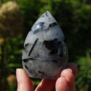 Black Tourmaline Clear Quartz Crystal Flame