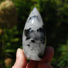 Load image into Gallery viewer, Black Tourmaline Clear Quartz Crystal Flame
