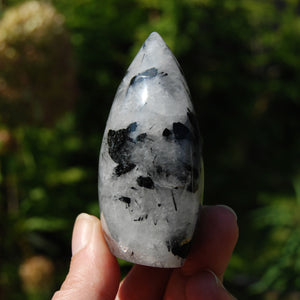 Black Tourmaline Clear Quartz Crystal Flame