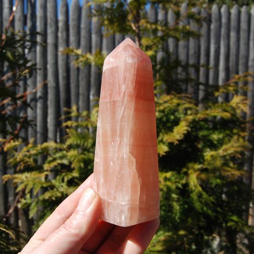 Rose Calcite Crystal Tower