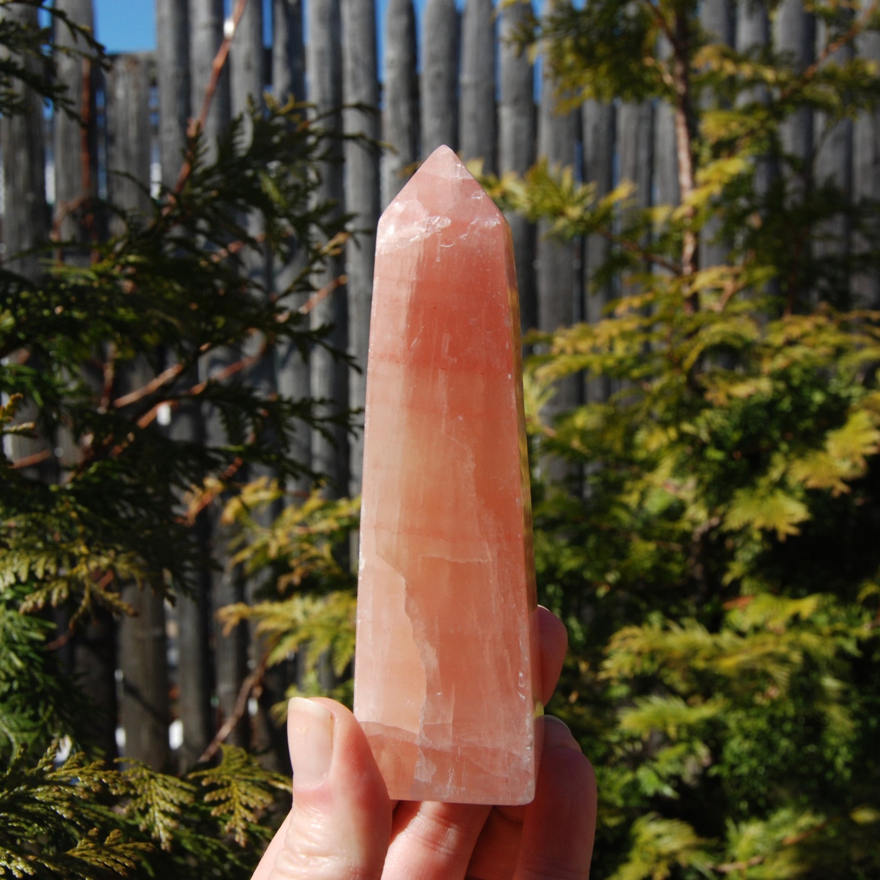 Rose Calcite Crystal Tower
