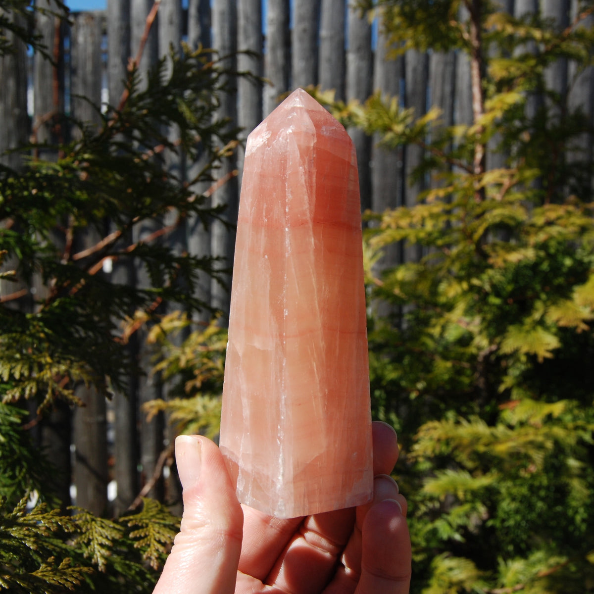Rose Calcite Crystal Tower